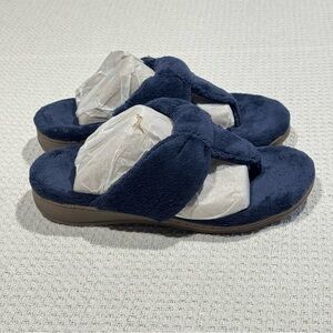 Vionic Women’s Spa House Mellow Indulge Slipper Cozy Navy Blue Slippers Size 8